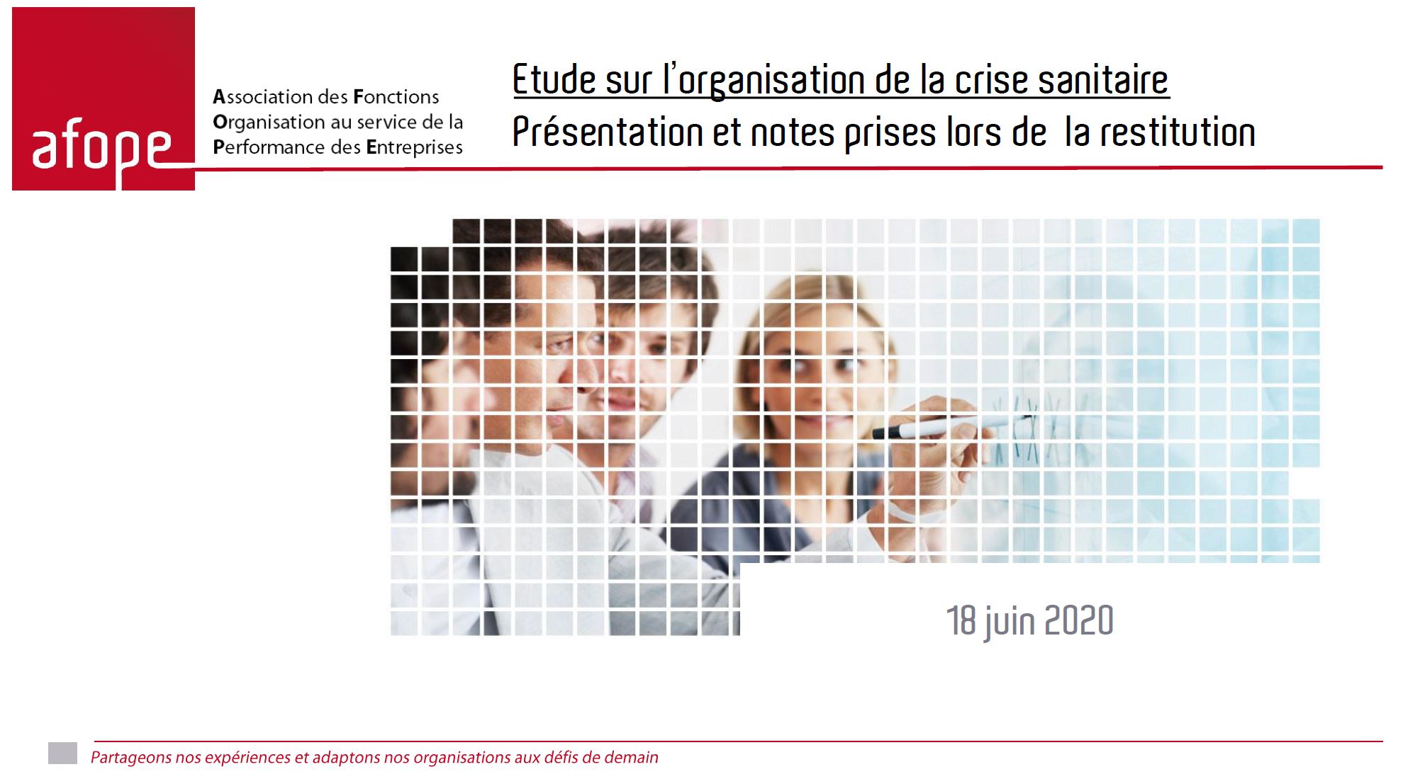 Lire la suite à propos de l’article La fonction organisation face à la crise sanitaire
